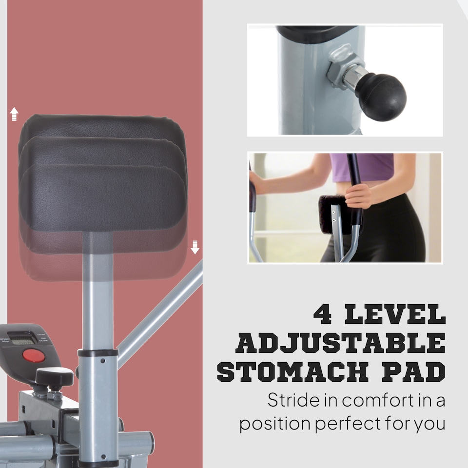 image 1 of HOMCOM Air Walker Glider Cross Trainer Fitness Machine for Home Gym, Black