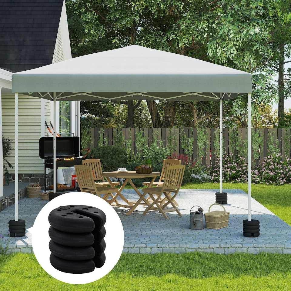image 1 of Outsunny Set of 4 Canopy Tent Weight Sand Fillable Strong Plastic