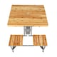 image 6 of Oypla Portable Wooden Folding Outdoor Picnic Table and Bench Set 4 Seats Brown