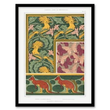 Maurice Pillard Verneuil Framed Art Hoopoe Birds Butterflies Kangaroo Patterns