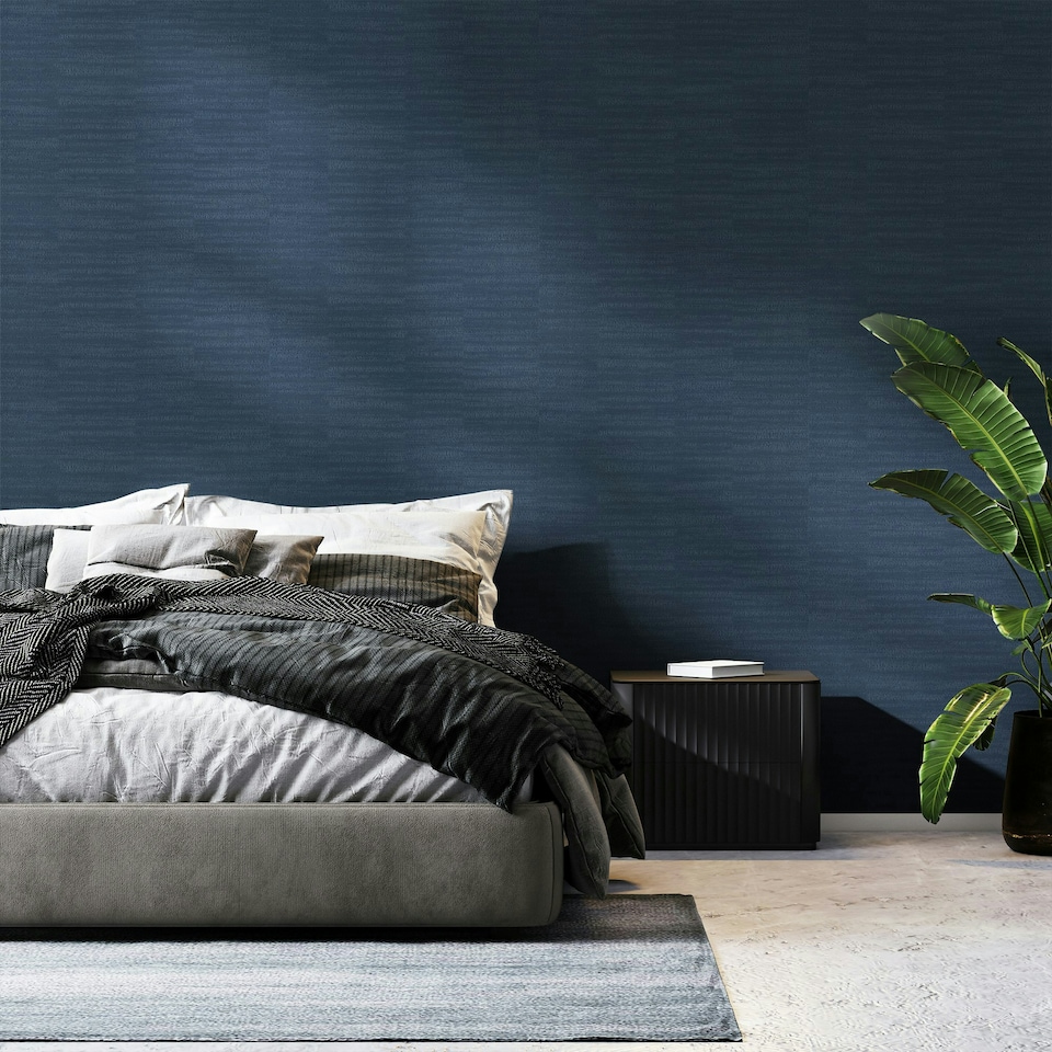 image 1 of Boutique Scape Texture Blue Wallpaper Blue | Blue