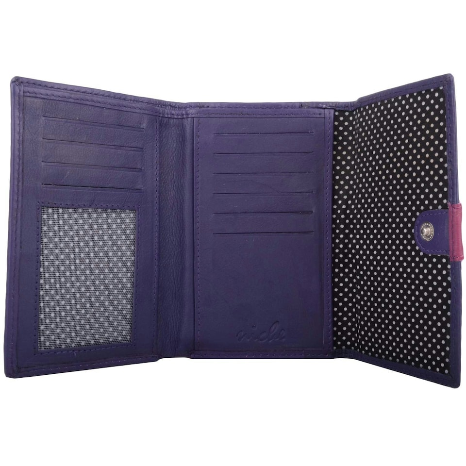 image 1 of Genuine Soft Leather Multi-Colour Money / Cred Card Holder / Purse Purple | Purple/Fuchsia/Lilac