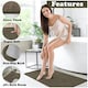 image 2 of VELVETIO Greek Bath Mat & Pedestal Mat Water Absorbent Non Slip Toilet Rugs Brown | Latte