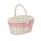 image 1 of White Wash Lidded Basket with Lining Red | Red And White Checked | One Size