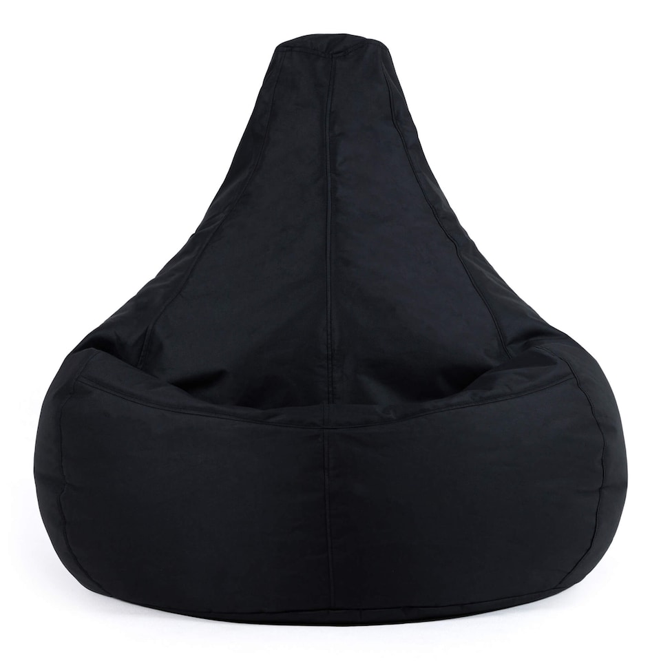 image 1 of Recliner Indoor Outdoor Bean Bag Black Bean Bag Chair | Black | Black | 1