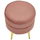 image 3 of Interiors by Premier Pink Velvet Round Footstool, Ottoman Small Footstool with Soft Upholstery, Velvet Pouffe for Home