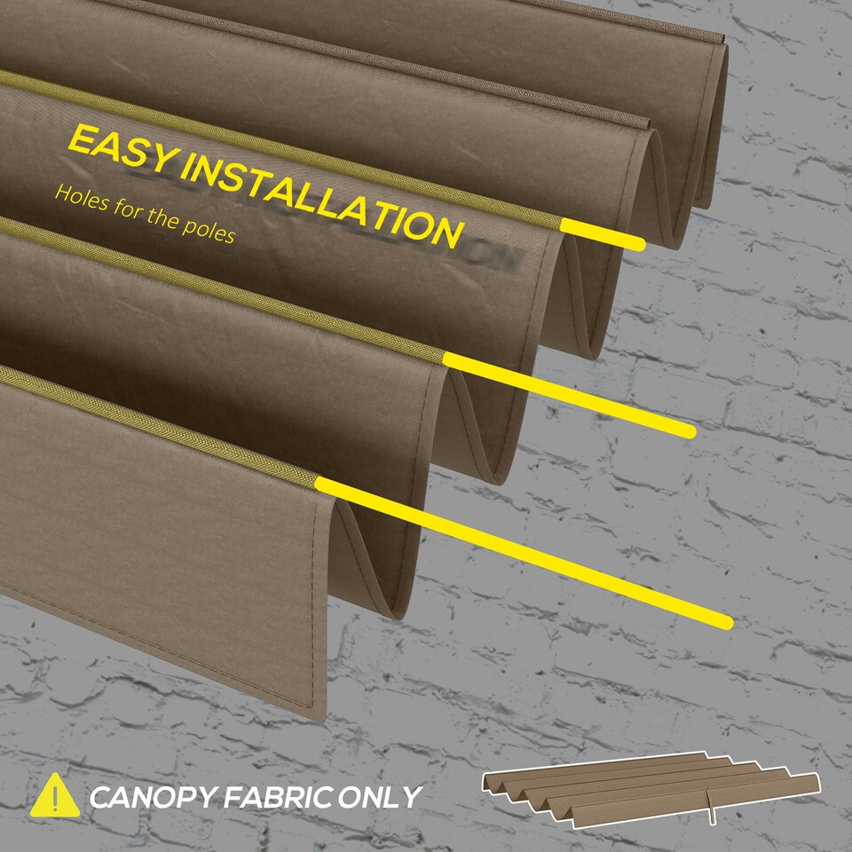 image 1 of Outsunny 2.86 x 2.45 m Pergola Cover Replacement for 3x2 m Frame, Coffee