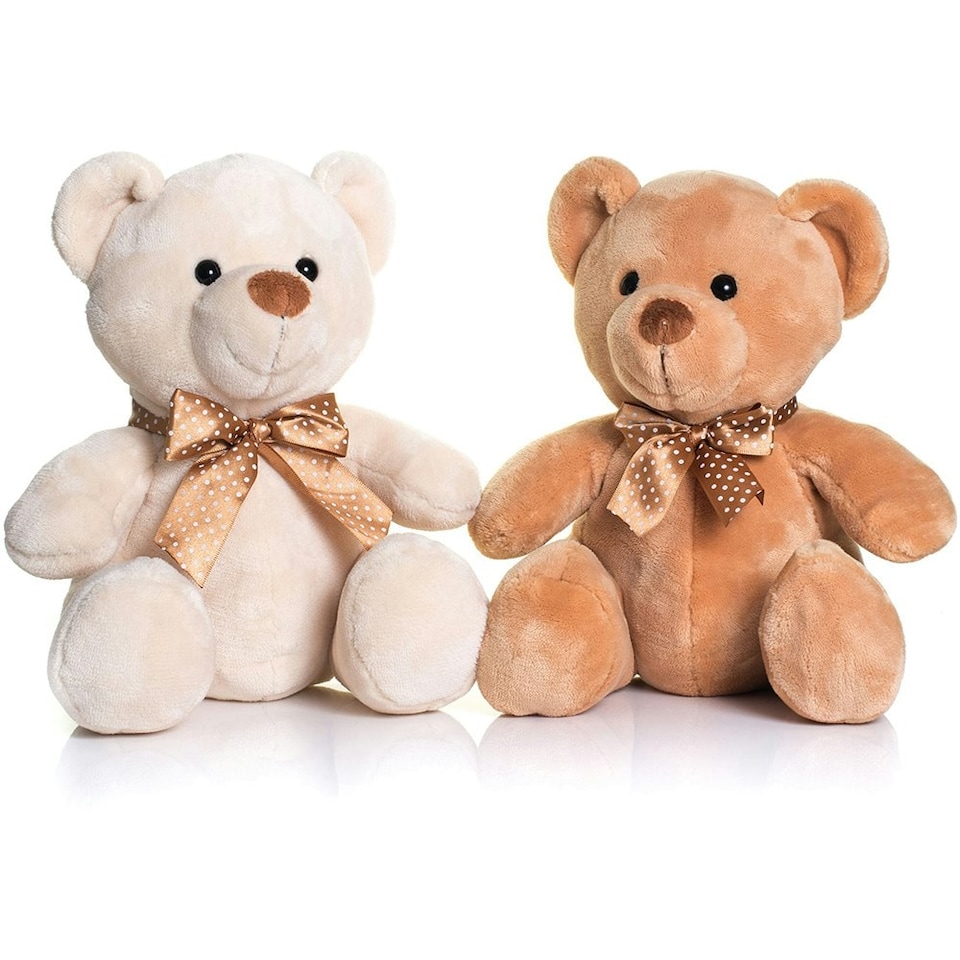 image 1 of Mumbles Velvet Bear With Ribbon - Brown - S