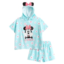 Disney Girls Minnie Mouse Towelling Short Pyjama Set | Blue | Blue | 1