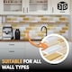 image 5 of NOVECRAFTO 3D Wall Panels – 6 PVC Sheets, Covers 2.76 sqm (29.76 sq ft), 96x48cm Each – White Subway Tile Pattern with Gold and Beige Accents