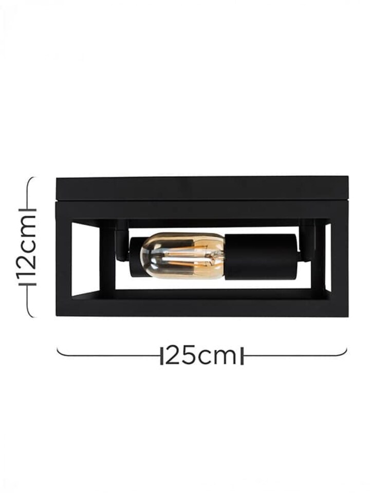 image 1 of ValueLights Pisces Matte Black Flush Light & Bulb | Black