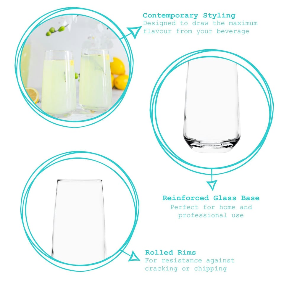 image 1 of Argon Tableware Tallo Highball Glasses - 480ml - Clear - Pack of 6 Clear