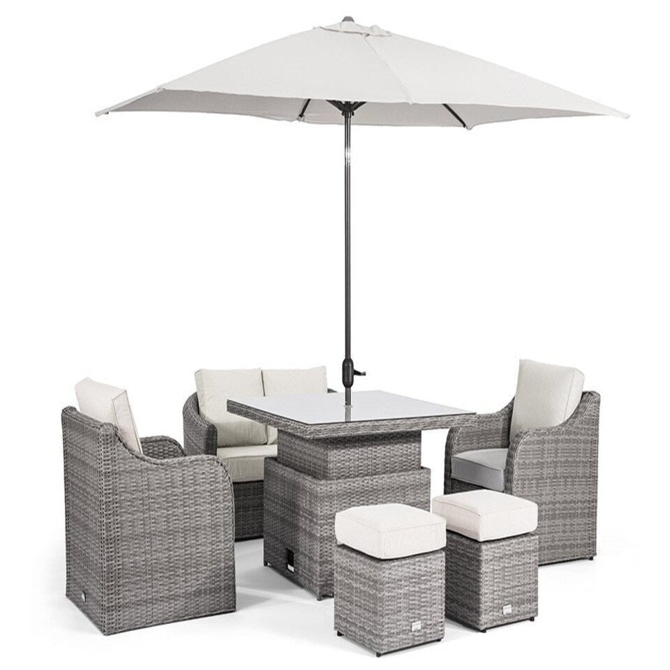 image 1 of Primrose Living Classic Rattan 6 Seater Sofa Set with Rising Table in Stone