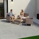 image 7 of Garden Vida Kendal 4 Seater Rattan Set Chair Sofa Coffee Table Outdoor Garden Furniture, Natural