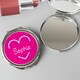 image 5 of Personalised Pink Name Compact Mirror Silver