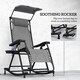 image 8 of Outsunny Garden Rocking Chair Folding Recliner Outdoor Adjustable Sun Lounger Rocker Zero-Gravity Seat with Headrest Side Holder Patio Deck - Grey