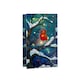 image 1 of 21cm Battery Operated Light up Stained Glass Christmas Decoration with Robin Scene & Warm White LEDs
