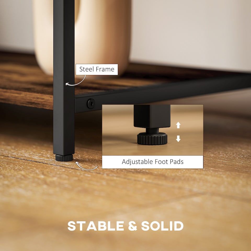 image 1 of HOMCOM TV Unit for TVs up to 60 Inches, Industrial TV Stand with Storage Shelves, Entertainment Centre for Living Room, Bedroom | Brown | 1