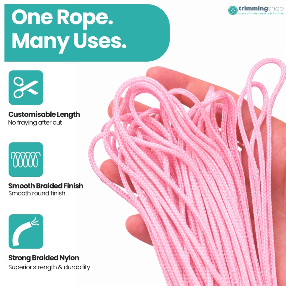 image 1 of Nylon Cord for Jewellery Making, Strong Braided Nylon Thread - 1.2mm x 10m