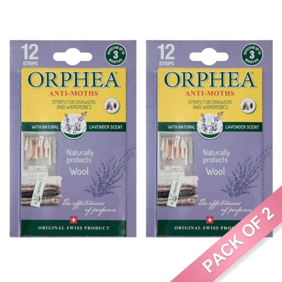 image 1 of 2 x Packs of Caraselle Orphea Anti Moth Strips - Lavender Scent (24 Strips in total)