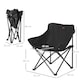image 7 of Outsunny Folding Camping Chair with Carrying Bag and Storage Pocket, Black | Black | Black