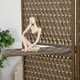 image 4 of HOMCOM 4-Panel Room Dividers with Shelves, Wave Fibre Freestanding Folding Privacy Screen Panels, Partition Wall Divider for Indoor Bedroom Office, 180 cm, Brown