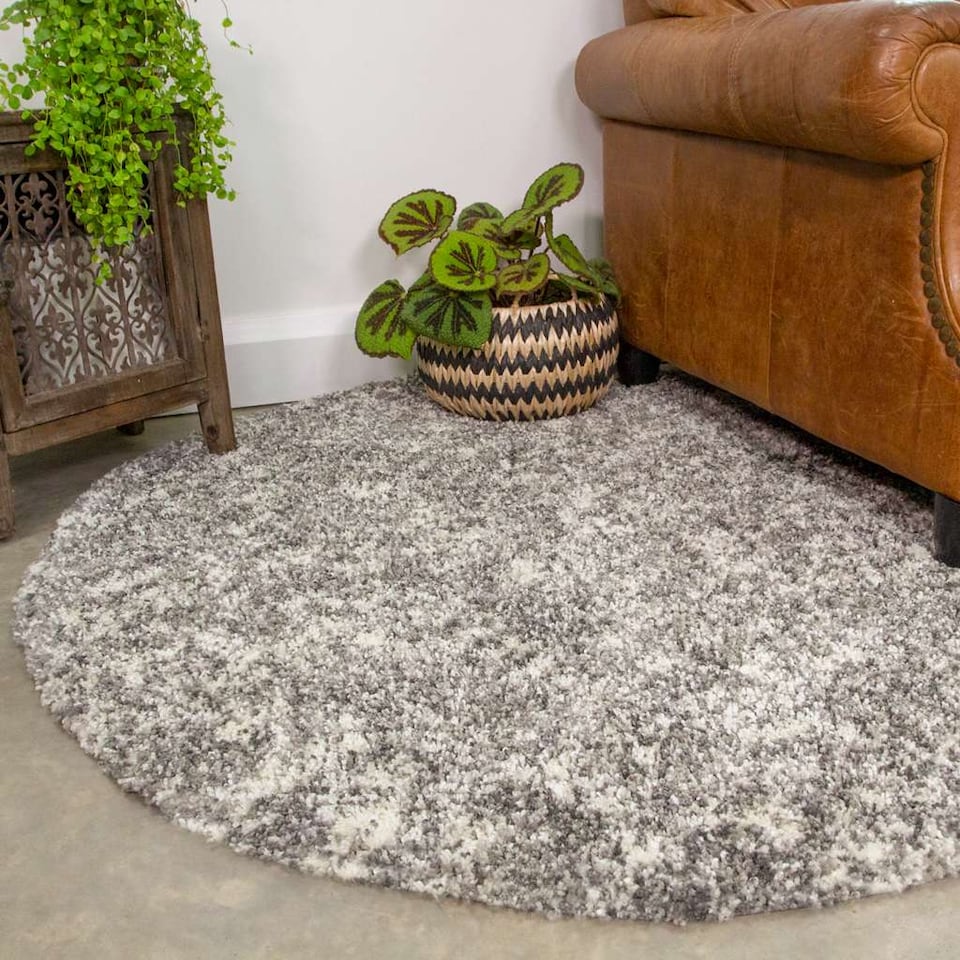 image 1 of KUKOON Silver Grey Mottled Shaggy Rug 160cm x 230cm
