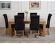 image 3 of Dakota 182 x 92cm Oak Large Dining Table and 6 Washington Fabric Chairs | Black | Black