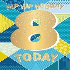 Words 'n' Wishes Traditional Age 8 Birthday Card for a Boy, Boys 8th Birthday Card, Multi-Coloured, 21.7 x 14.4 cms