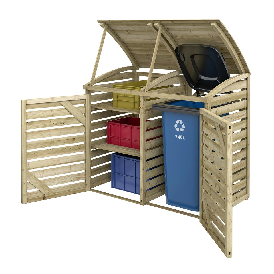 image 1 of Rowlinson Timber Single Bin Store With Box Store Brown