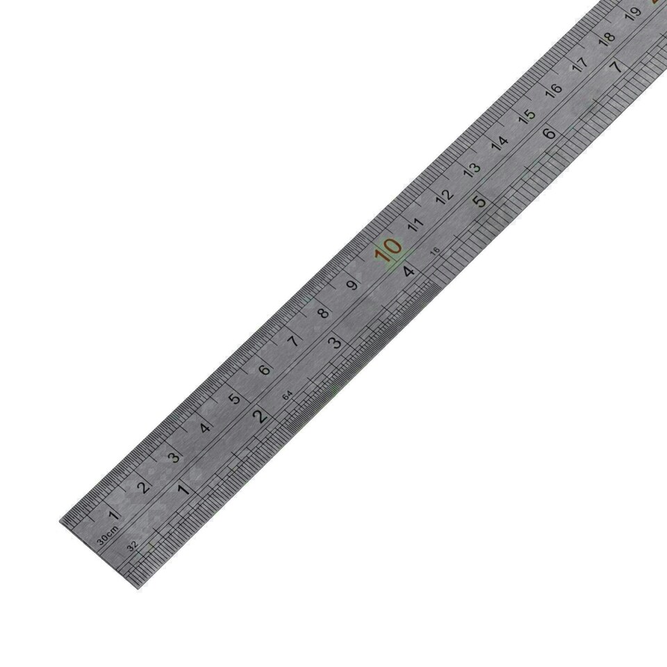 image 1 of Stainless Steel Ruler 12" 30cm Measuring Drawing Professional TE139