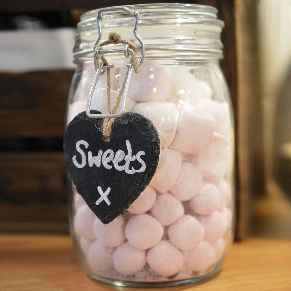 image 1 of Nicola Spring Slate Heart Hanging Tags - 7 x 5.5cm - Natural - Pack of 3
