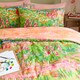 image 3 of Furn Meadow Escape Reversible Duvet Cover Set | Green | Green/Pink | Super King