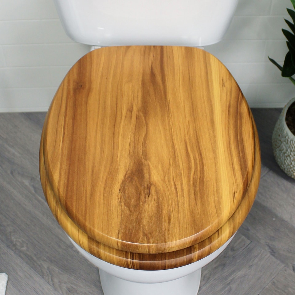image 1 of Showerdrape Norfolk Soft Close Antique Pine Wooden Toilet Seat | Multi | 1