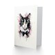 image 2 of Tuxedo Watercolour Pet Portrait Cat Lover Blank Just to Say Card