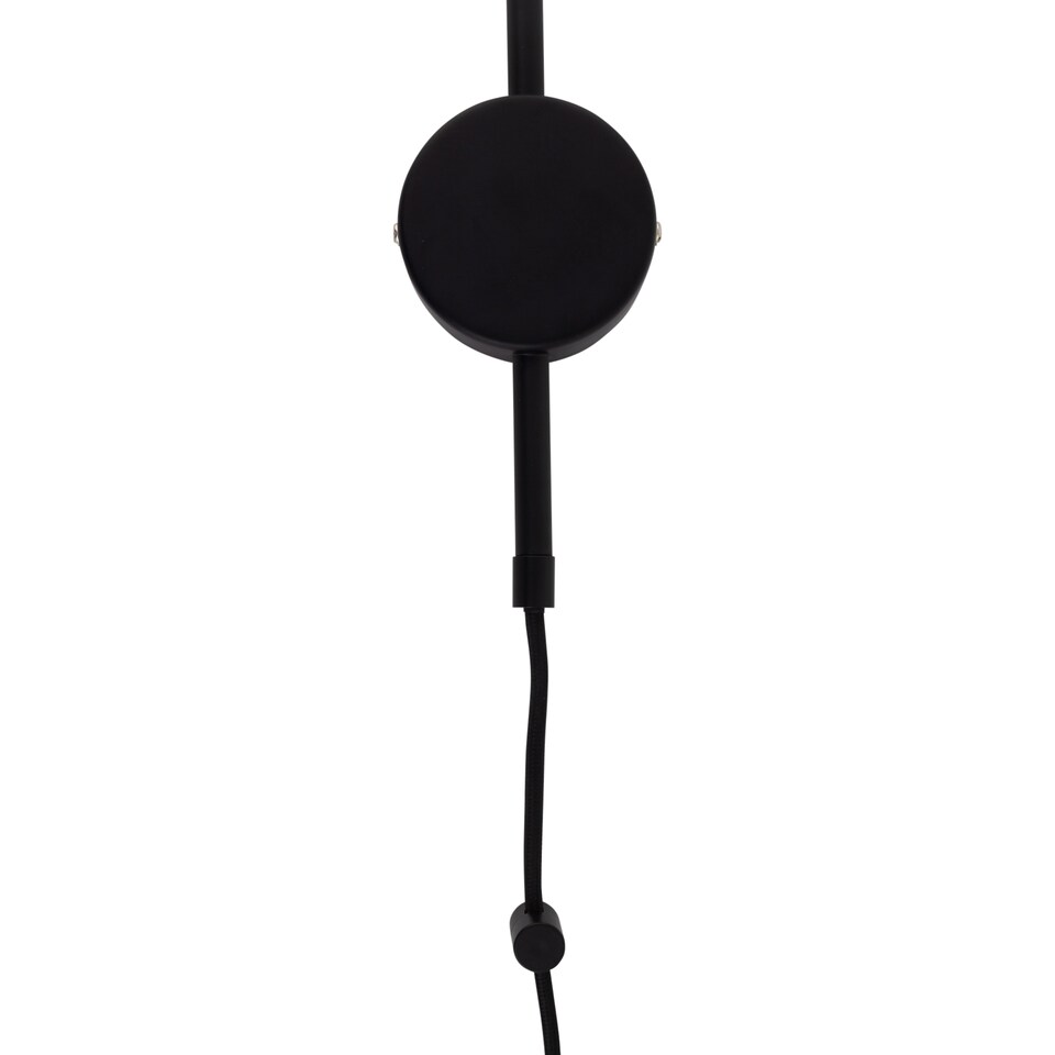 image 1 of Set of 2 Victoria - Black Plug in Wall Lights Frosted Glass Shades | Black | White | 2