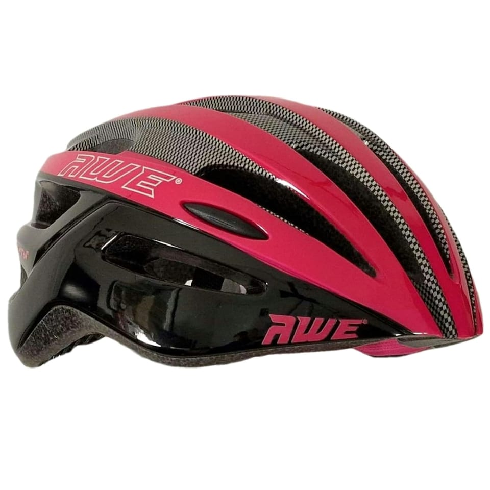 image 1 of AWE AweSprint Adult In Mould Bike Helmet Carbon/Black/Pink 55-58cm Crash Guarantee* Pink | M