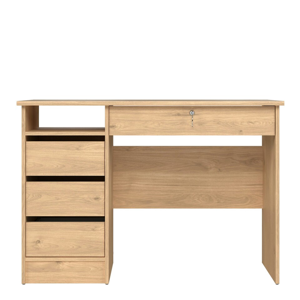 image 1 of Function Plus 4 Drawer Desk Handleless Drawer in Jackson Hickory Oak