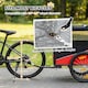 image 3 of PawHut Dog Bike Trailer for Small & Medium Pets with 20" Rubber Wheels, Red