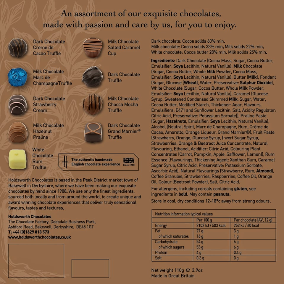 image 1 of Holdsworth Chocolates Classical Assortment Box 110g
