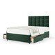image 1 of Majestic 1000 Pocket Sprung Green Plush Velvet 2 Drawer Divan Set And Pearl Headboard King Size