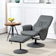 image 7 of HOMCOM PU Leather Armchair and Footrest Swivel Recliner Grey