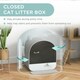 image 9 of PawHut Cat Litter Box Kitten Litter Tray w/ Lid, Scoop, Filter, Flap Door, Grey