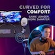 image 5 of House of Home Gaming Desk Carbon Fibre Finish Black 120cm Cup Holder, Headphone Hook | Black