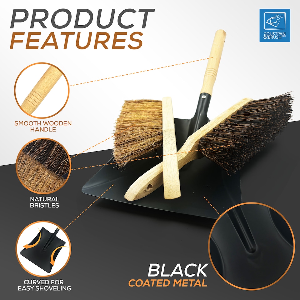 image 1 of Heavy Duty Brush and Shovel Set with Soft and Stiff Hand Brushes