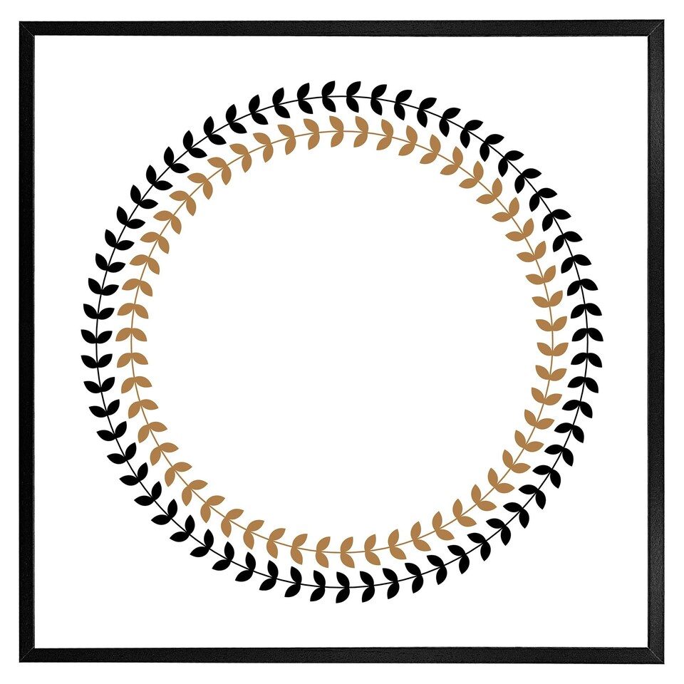 image 1 of Greek olive tree leaves (Picture Frame) Brown | Oak | S