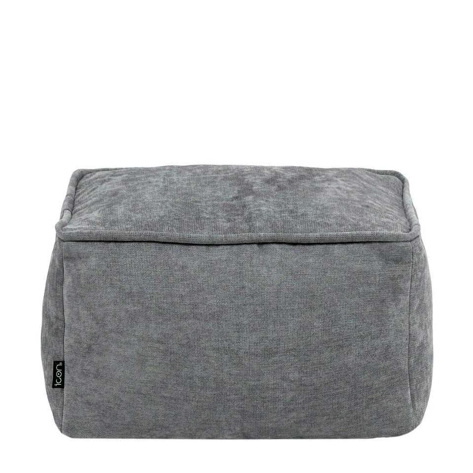 image 1 of icon Amara Chenille Bean Bag Pouffe Grey Grey