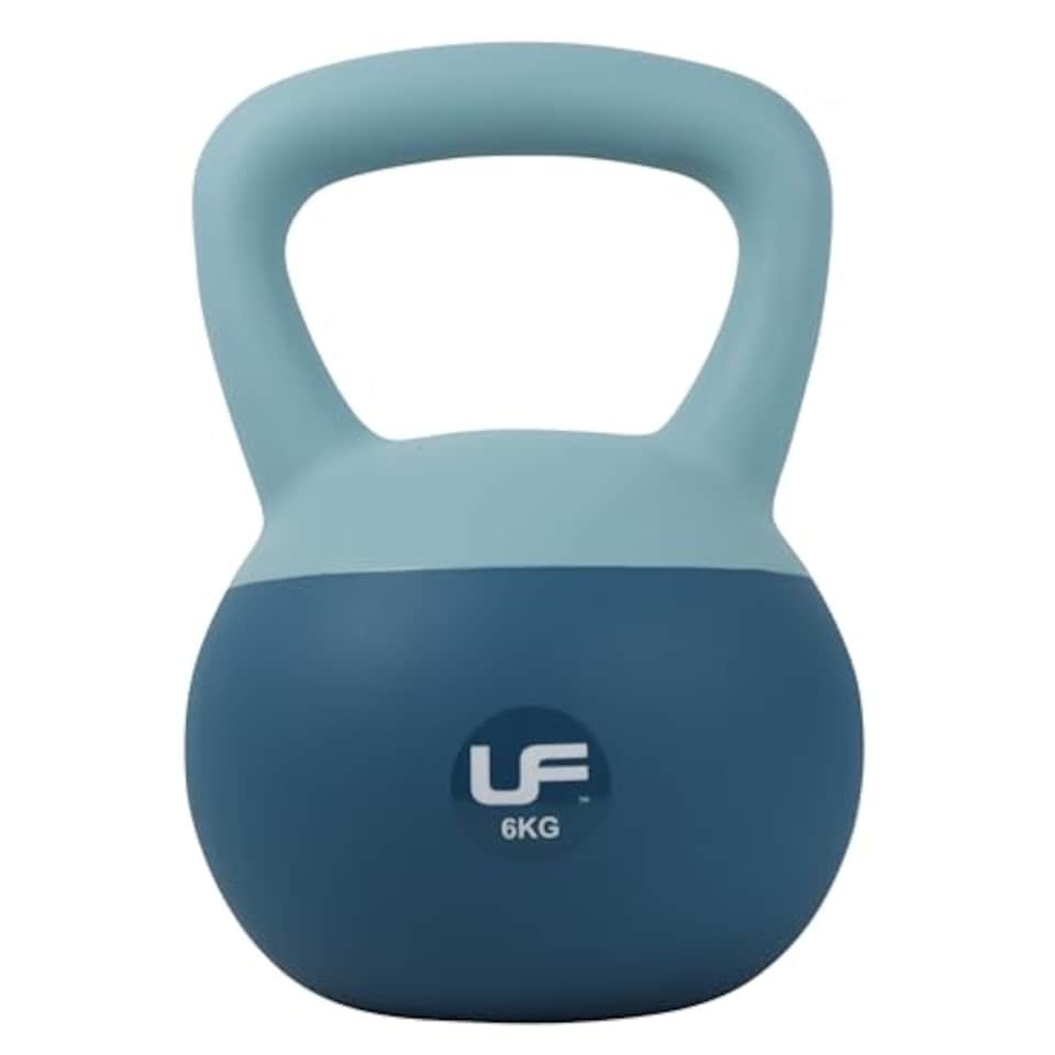 image 1 of Urban Fitness Dual Soft Kettlebell, Soft-Touch Base For Floor Protection, Comfortable Grip Design For Strength Sraining And Home Workouts, Durable Shell, 6kg, Blue