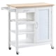 image 1 of HOMCOM Kitchen Cart on Wheels Trolley with Embossed Door Panel, Drawer, White
