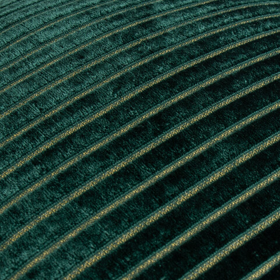 image 1 of Paoletti Savoy Stripe Velvet Cushion | Green | Emerald